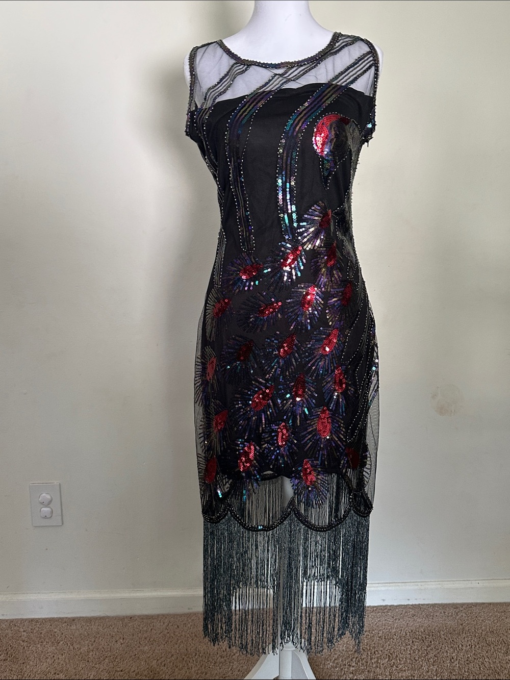 BABEYOND Coucoland 1920s
Peacock Flapper Dress for Women, M, Black, Multicolor